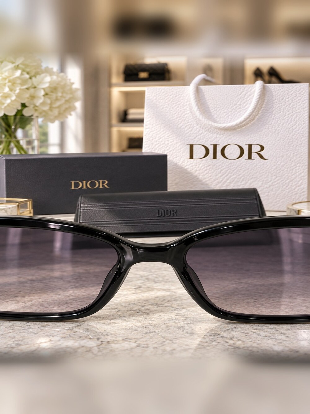Dior Black Cat Eye Gradient Sunglasses - Picture 5 of 6